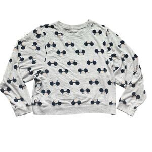 Disney Girls Rainbow Mickey‎ Long Sleeve Sweatshirt Top XL 16-18 Sleepwear Gray